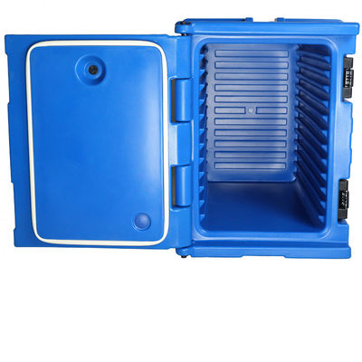 Industriële 100L transportcontainer voor warme gerechten met aftapkraan LLDPE geïsoleerde cateringbox met vier wielen