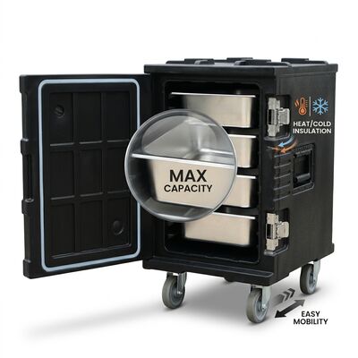 Voedselpan Warmer en koeler 55L Dual-Mode Thermo-elektrische geïsoleerde drager Actieve temperatuurcontrole DC