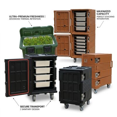 Rotomolded Food Carrier 95L Military Grade Geïsoleerde Food Pan Transport Box Heavy-Duty GN Pan Carrier