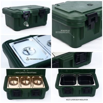 110L militaire geïsoleerde voedselcontainers zware dubbele wand warm voedsel pan drager basisvoorziening
