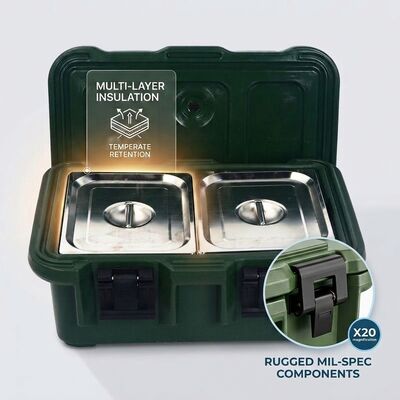 Stapelbare militaire voedseltransportbox van 110 liter voor de aanschaf van bulkrantsoenen voor defensie