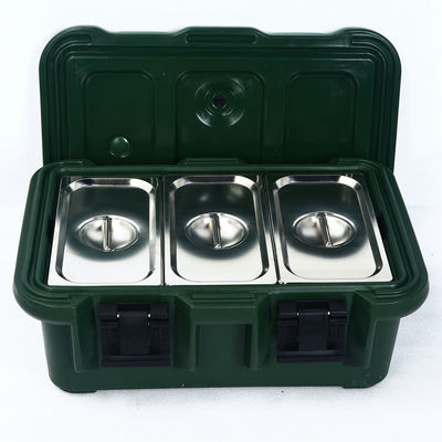 Afneembare deur 33L Geïsoleerde voedselpan drager Uitgebreide retentie Rotomolded GN Pan Transport Box