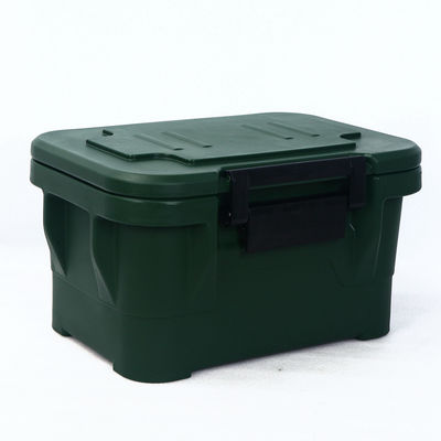 Verlengde retentie 55L geïsoleerde voedseltransportcontainer Rotogevormde catering thermobox met dubbele toegang