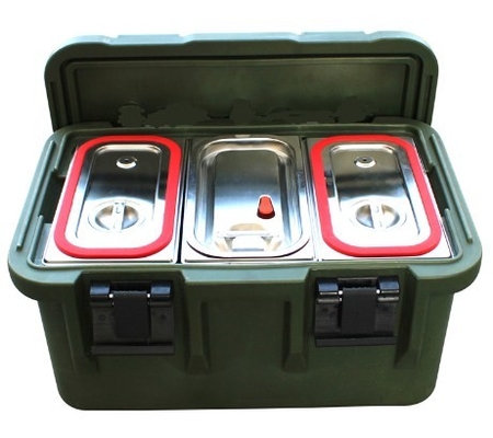 33L de geïsoleerde Containers van het Voedselvervoer GN Pan With Seal Carrier