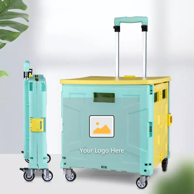 6 wielen die Plastic Boodschappenwagentje met Seat Mini Folding Hand Luggage Cars beklimmen