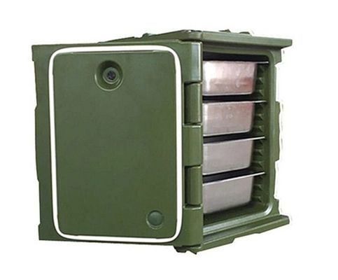 Blauw geïsoleerde voedselpan drager Nylon handgrepen