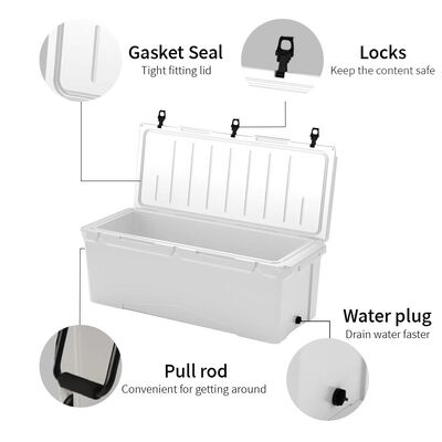 Aangepaste 240QT Rotatiegegoten Koelbox voor Vissen, Buiten & Koude Opslag