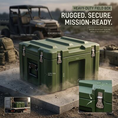 UV-stabilisatie Rotomolded Toolbox Outdoor Rated LLDPE All-Weather Equipment Storage voor openluchtbouwterrein
