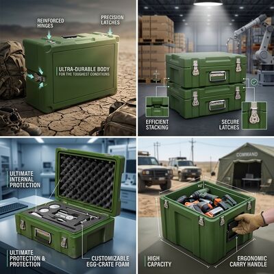 Vergrendelbare rotomolded gereedschapskist Dual-Hasp Security LLDPE Tamper Resistant Storage voor gecontroleerde apparatuur Waardevolle gereedschappen