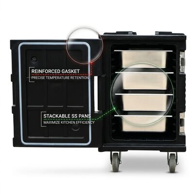 Rotomolded Food Carrier 95L Military Grade Geïsoleerde Food Pan Transport Box Heavy-Duty GN Pan Carrier