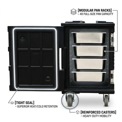 Catering Food Pan Carrier 65L Top-loading geïsoleerde thermische doos voor professionele evenement banket service