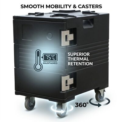 Eéncompartiment Voedsel Pan Carrier 38L Bulk Soup Stew Thermische Transport Box GN 1/1 Pan Compatibel
