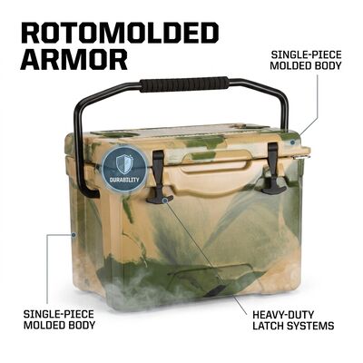 28L Rotomolded Koelbox Draagbare Outdoor IJskoeler Voedselkwaliteit LLDPE Camping Viskelkoeler