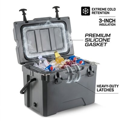 80L Rotomolded Koelbox met Wielen, Heavy Duty IJskist, Lange Ijsretentie, Trekhendel, Vissen
