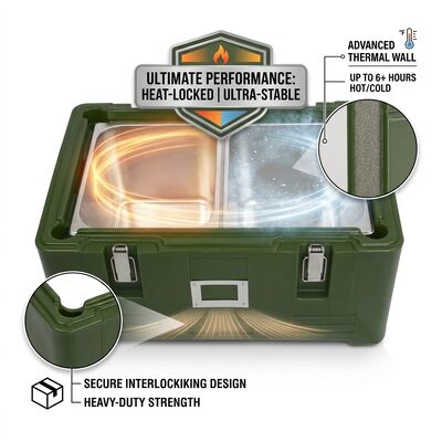Warmtehoudende 45L geïsoleerde voedselpan drager GN pan catering thermische transportdoos
