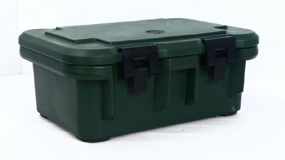 Afneembare deur 33L Geïsoleerde voedselpan drager Uitgebreide retentie Rotomolded GN Pan Transport Box