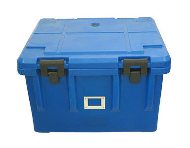 ISO-gecertificeerde voedselpanhouder met isolatie, 75L, nylon handvatten, vier wielen, LLDPE catering transportbox