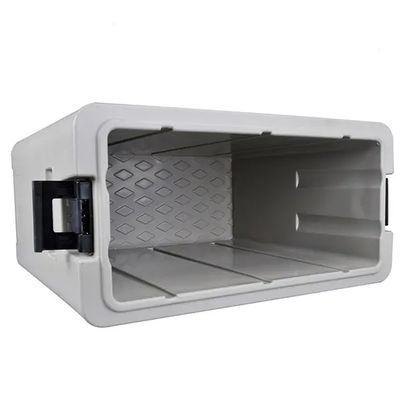CE-goedgekeurde thermische voedseltransportcontainer van 110 liter met nylon handvat, afneembaar deksel Cateringbox met vier wielen