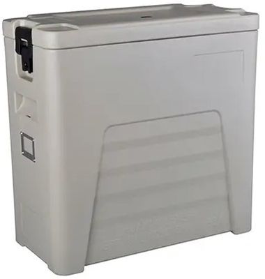 CE-goedgekeurde thermische voedseltransportcontainer van 110 liter met nylon handvat, afneembaar deksel Cateringbox met vier wielen