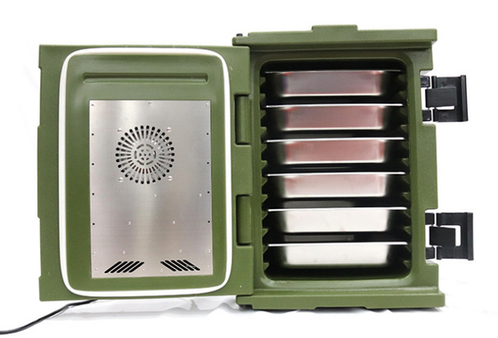 Elektrische Militaire Geïsoleerde Voedselcontainers, 90L Verwarmd Voedsel Pan Carrier